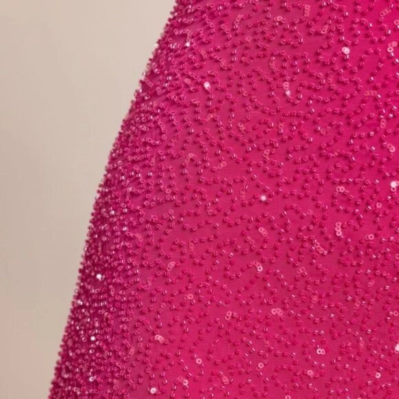 Oh Polly Emilion Embellished Cut Out Mini Dress in Fuschia Pink Size 10 - Picture 3 of 9